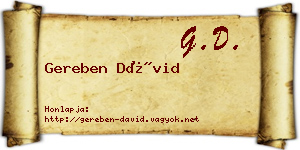 Gereben Dávid névjegykártya