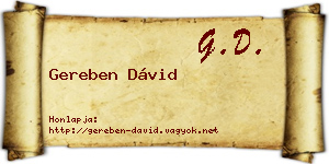 Gereben Dávid névjegykártya